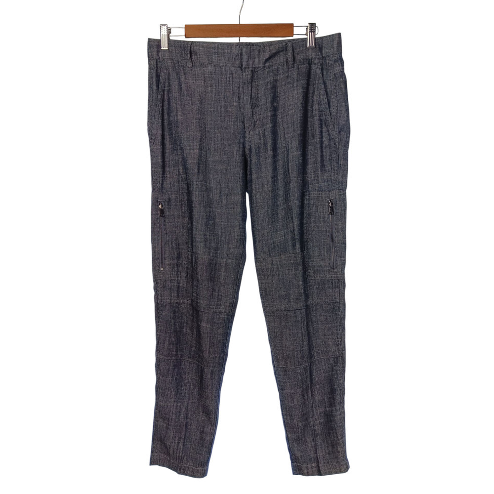 Vince Women's Casual Pants Lyocell Linen Blend Navy Cargo Size 28